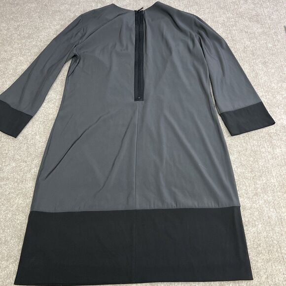 Armani Exchange Size 4 Black Shift Dress Minimalist Long Sleeve Career Capsule - Picture 5 of 7